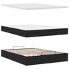 vidaXL Ottoman Bed with Mattress Black Queen Fabric