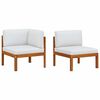 vidaXL 2 Piece Garden Lounge Set with Cushions Wood Acacia&Rope