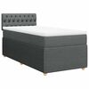 vidaXL Box Spring Bed with Mattress Light Grey King Single Fabric