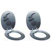 vidaXL Soft-Close Toilet Seat 2 pcs Grey 44 x 38 cm MDF board