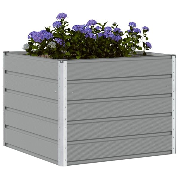 vidaXL Planter Light Grey 100 x 100 x 75 cm Steel