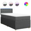 vidaXL Box Spring Bed with Mattress Light Grey King Single Fabric