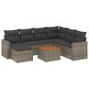 vidaXL 8 Piece Garden Sofa Set with Cushions Grey Poly Rattan