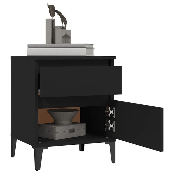 vidaXL Bedside Cabinet Black 40x35x50 cm