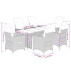 vidaXL 7 Piece Garden Dining Set with Cushions Grey Poly Rattan