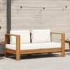 vidaXL Garden Sofa with Cushion 140 cm Solid Acacia Wood Cream White