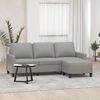 vidaXL 3-Seater sofa with footstool Light Grey 180 cm Fabric