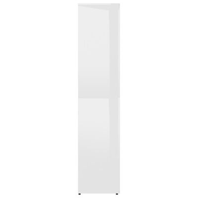 vidaXL Shoe Cabinet High Gloss White 80x39x178 cm Engineered Wood