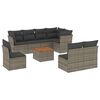 vidaXL 9 Piece Garden Sofa Set with Cushions Grey Poly Rattan