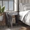 vidaXL Bed Cabinet with Metal Legs High Gloss Grey 40x30x50 cm