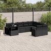 vidaXL 10 Piece Garden Sofa Set with Cushions Black Poly Rattan