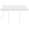 vidaXL Manual Retractable Awning with Posts 3x2.5 m Cream