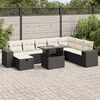 vidaXL 9 Piece Garden Sofa Set with Cushions Black Poly Rattan