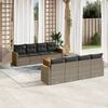 vidaXL 9 Piece Garden Sofa Set with Cushions Grey Poly Rattan