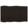 vidaXL Table Top Dark Brown 80x50x2 cm Treated Solid Wood Oak Live Edge
