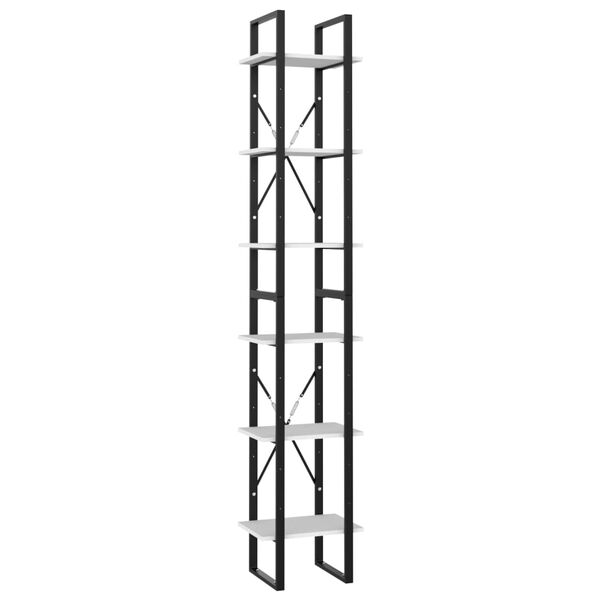 vidaXL 6-Tier Book Cabinet White 40x30x210 cm Engineered Wood