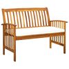 vidaXL Garden Bench with Cushion 119 cm Solid Acacia Wood