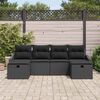 vidaXL Garden Sofa Set with Cushion with Storage 6 pcs Poly Rattan