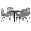 vidaXL Garden Dining Set 5 pcs Grey Poly Rattan