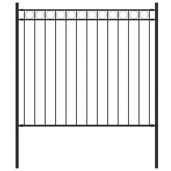 vidaXL Garden Fence Assen Steel 1.7x0.8 m Black
