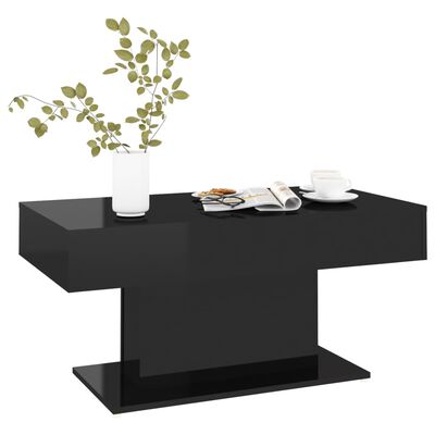 vidaXL Coffee Table High Gloss Black 96x50x45 cm Engineered Wood
