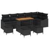 vidaXL Garden Sofa Set 10 pcs 8-Seater Black Poly rattan