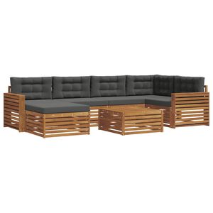 vidaXL Outdoor Sofa Set 7 pcs Natural and Anthracite