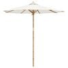 vidaXL Garden Parasol &Oslash; 240 x 260 cm Bamboo Round Cream White