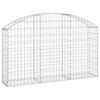 vidaXL Arched Gabion Basket 150x30x80/100 cm Galvanised Iron