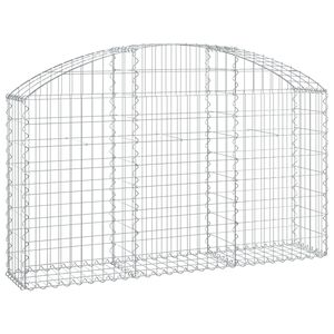 vidaXL Arched Gabion Basket 150x30x80/100 cm Galvanised Iron