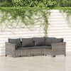 vidaXL 4 Piece Garden Lounge Set with Cushions Grey Poly Rattan