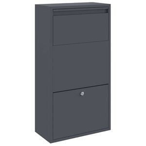 vidaXL Parcel Drop Box with Storage Anthracite 44 x 22 x 82 cm Steel