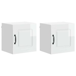 vidaXL Dishwasher Panel Kalmar 2 pcs High Gloss White Engineered Wood