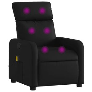 vidaXL Massage Recliner Chair Black Faux Leather