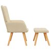 vidaXL Relaxing Chair with a Stool Cream Fabric