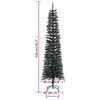 vidaXL Artificial Slim Christmas Tree with Stand Green 210 cm PVC