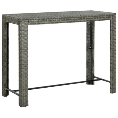 vidaXL 9 Piece Outdoor Bar Set with Anthracite Cushions Poly Rattan