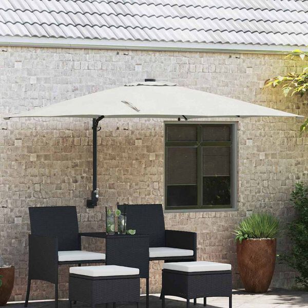 vidaXL Garden Parasol Sand 248.5 x 247.5 x 160 cm Polyester and Steel