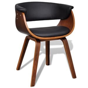 vidaXL Dining Chair | Black and brown | Faux leather and wood | Standard