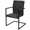 vidaXL Cantilever Dining Chairs 6 pcs Black Faux Leather