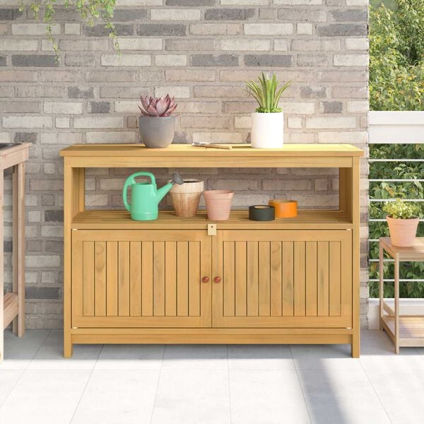 vidaXL Garden Console Table 110x35x75 cm Solid Wood Acacia