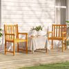 vidaXL Garden chairs 2 pcs Natural Solid Acacia Wood