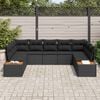 vidaXL Garden Sofa Set with Cushion 5 pcs Black Poly Rattan