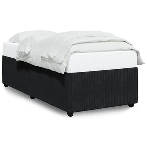 vidaXL Bed Frame without Mattress Black 90x190 cm Velvet
