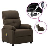 vidaXL Electric Massage Chair Brown Fabric