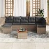 vidaXL Garden Sofa Set with Storage 8 pcs Grey Poly Rattan