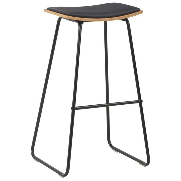 vidaXL Bar Stools 6 pcs Black Faux Leather