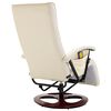 vidaXL Massage Chair Cream White Faux Leather