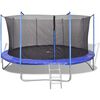 vidaXL Trampoline | Black and Blue | Steel frame, PP mat, PE net
