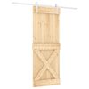 vidaXL Sliding Door Natural and White 80 x 210 cm Solid Pine Wood